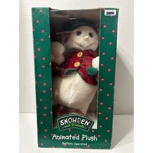 Vintage Snowden Animated Plush Snowman Battery Operated Christmas Decor Tested
